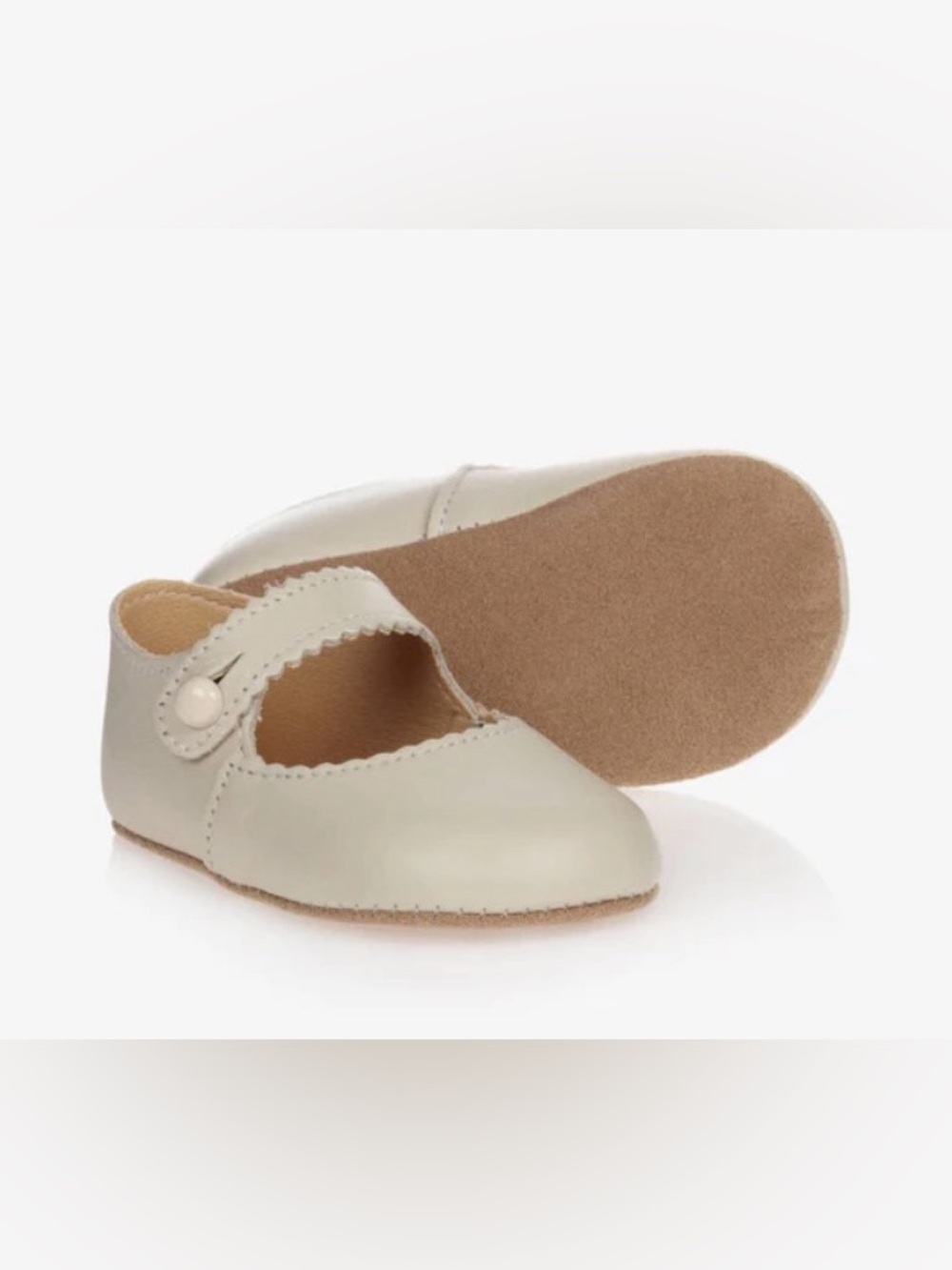 Early Days Baby Girls Ivory Leather Traditional Pre-Walker Shoes (Size 9-12M)